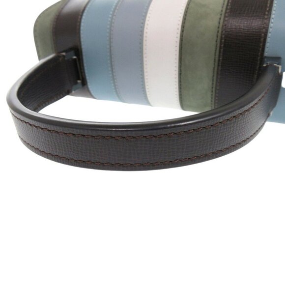 VALEXTRA Mini Iside Leather Blue 2way Handbag - Picture 9 of 11